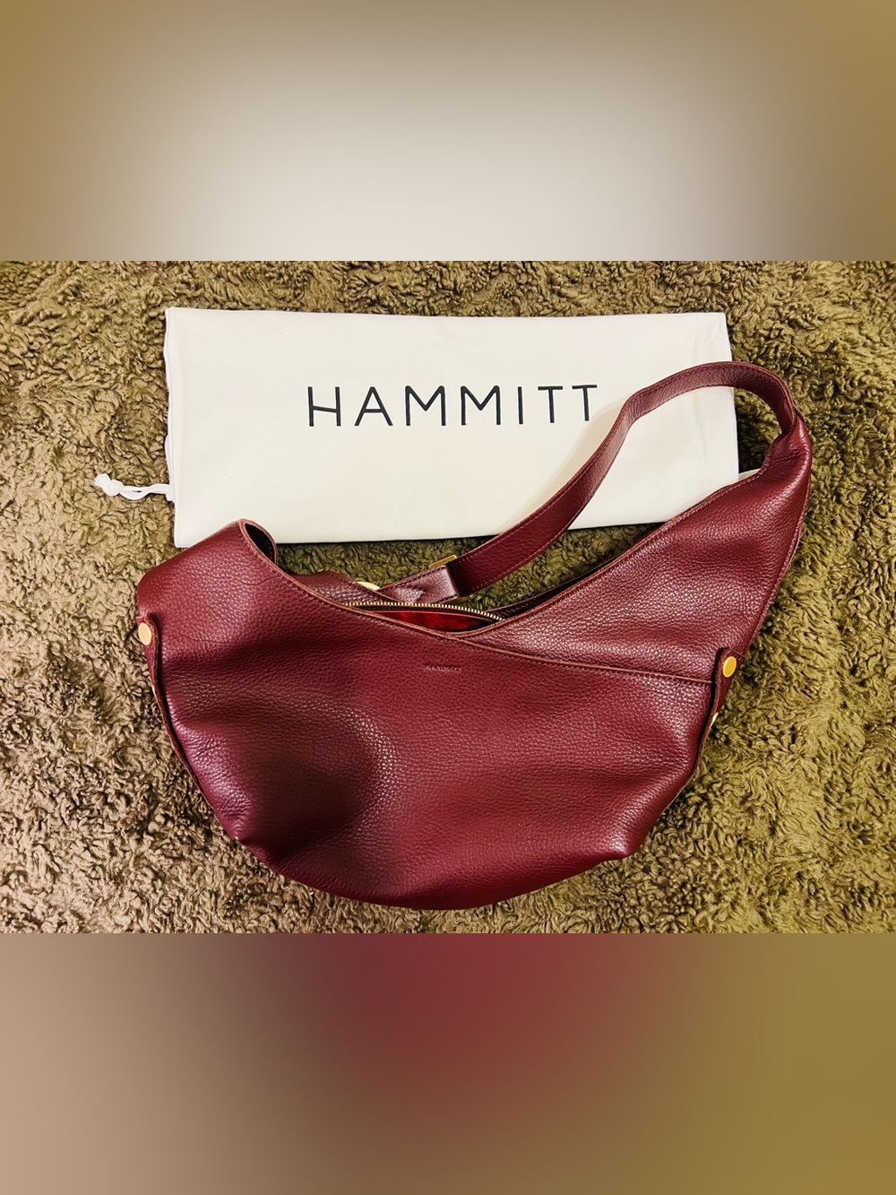 Hammitt Burgundy Pebbled Leather Shoulder Bag